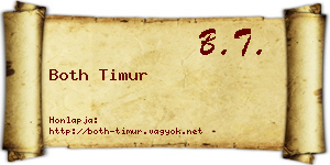 Both Timur névjegykártya